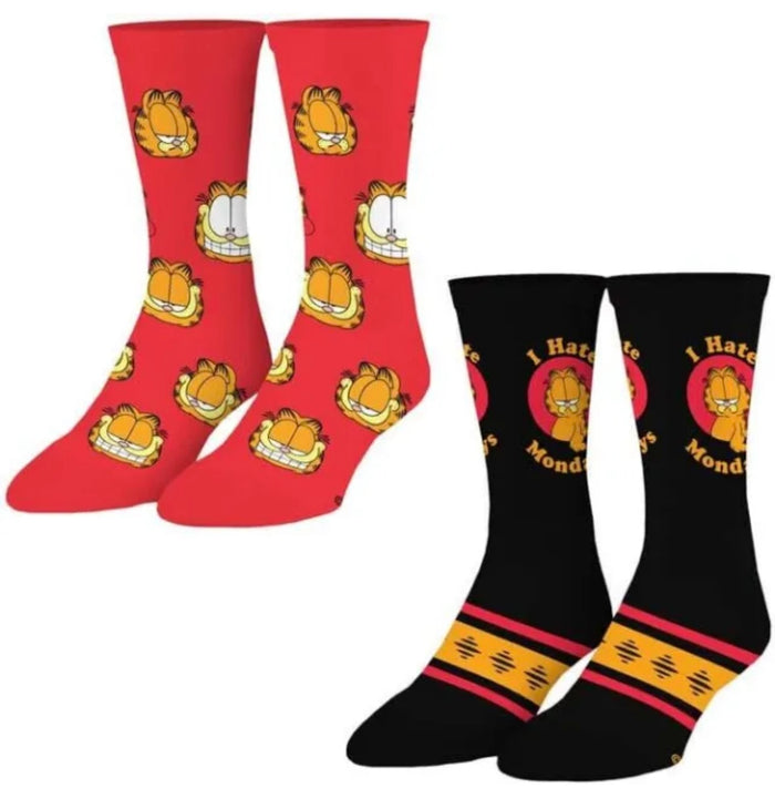 GARFIELD & ODIE Unisex 2 Pair Of Socks ‘I HATE MONDAYS’ ODD SOX Brand