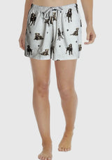 COMFIES LOUNGE PJ SHORTS Ladies CHOCOLATE LAB Dog By E&S PETS - Novelty Socks And Slippers
