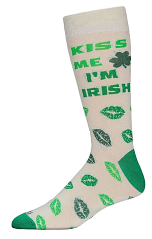 Memoi Brand Men’s ST. PATRICKS DAY Socks ‘KISS ME I’M IRISH’ - Novelty Socks And Slippers