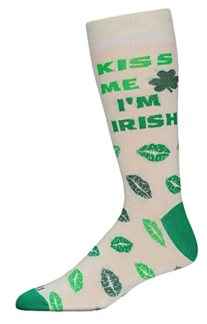 Memoi Brand Men’s ST. PATRICKS DAY Socks ‘KISS ME I’M IRISH’