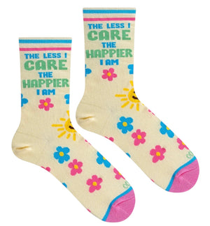 COOL SOCKS Brand Unisex THE LESS I CARE THE HAPPIER I AM Socks