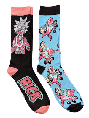 RICK AND MORTY 2 Pair Of Socks WITH AIRPLANE - Novelty Socks And Slippers