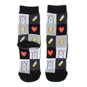 PARQUET Ladies HEALTHCARE MEDICAL Socks LLAMA NURSE