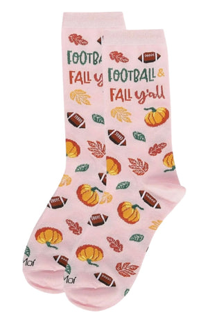 FOOTBALL & FALL Y’ALL Ladies Harvest Socks MeMoi Brand - Novelty Socks And Slippers