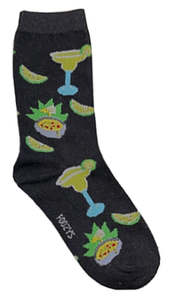 FOOZYS Brand Ladies MARGARITAS & NACHOS Socks