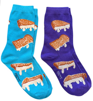 GRILLED CHEESE SANDWICH LADIES 2 PAIR OF Socks FOOZYS BRAND - Novelty Socks And Slippers