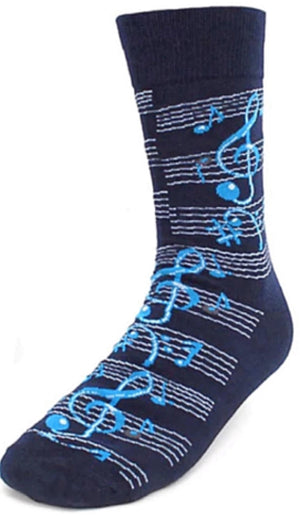 PARQUET Brand Men’s MUSICAL NOTES Socks (CHOOSE COLOR) - Novelty Socks for Less