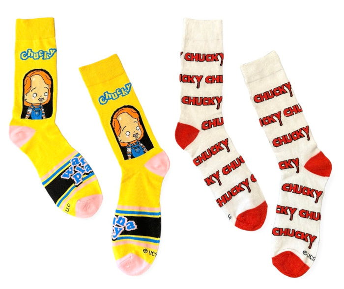 CHUCKY The Movie Unisex 2 Pair Of Socks ‘WANNA PLAY’ ODD SOX Brand