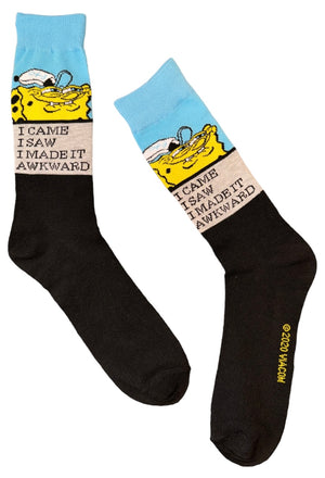 SPONGEBOB SQUAREPANTS Men's Socks ‘I CAME I SAW I MADE IT AWKWARD