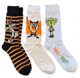 LOONEY TUNES Men’s HALLOWEEN 3 Pair Of Socks GOSSAMER, WILE E. COYOTE - Novelty Socks And Slippers