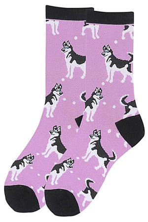 PARQUET BRAND Ladies SIBERIAN HUSKY Dog Socks - Novelty Socks for Less