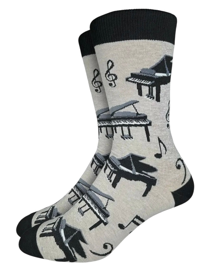 GOOD LUCK SOCK Brand Men’s GRAND PIANO Socks With MUSICAL NOTES