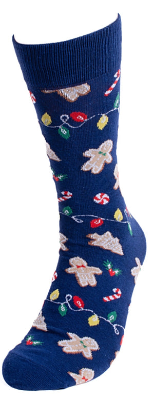 PARQUET Brand CHRISTMAS Men’s GINGERBREAD MEN Socks With CHRISTMAS LIGHTS - Novelty Socks for Less