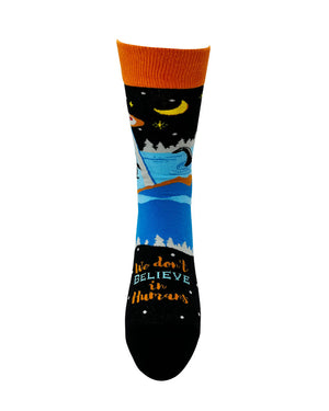 FABDAZ Brand Men’s WE DON’T BELIEVE IN HUMANS Socks BIG FOOT, LOCHNESS MONSTER, ALIENS