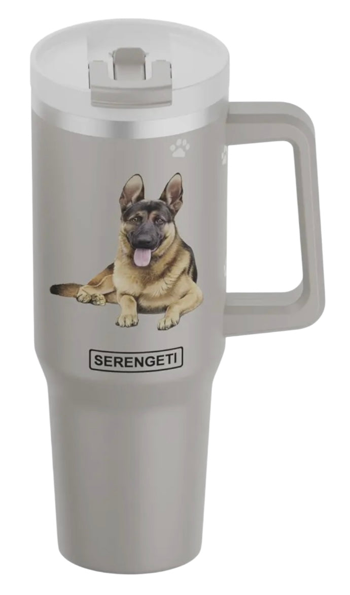 GERMAN SHEPHERD DOG SERENGETI 40 Oz. Stainless Steel Ultimate Hot & Cold Tumbler