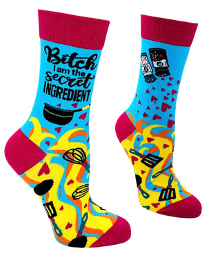 FABDAZ Brand Ladies BITCH I AM THE SECRET INGREDIENT Socks - Novelty Socks And Slippers