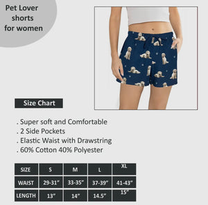COMFIES LOUNGE PJ SHORTS Ladies GOLDENDOODLE Dog By E&S PETS - Novelty Socks And Slippers