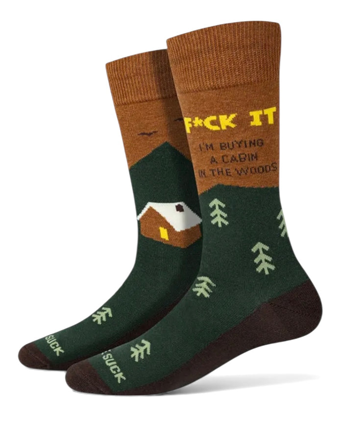 F*CK IT I’M BUYING A CABIN IN THE WOODS Men’s Socks Sock Harbor Brand