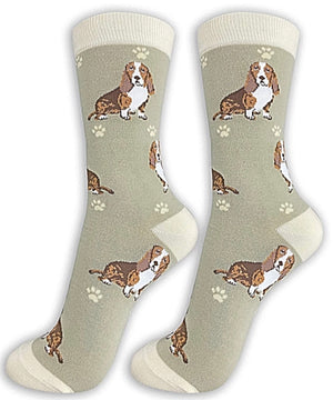 BASSET HOUND Dog Unisex Socks By E&S Pets CHOOSE SOCK DADDY, HAPPY TAILS Or LIFE IS BETTER - Novelty Socks for Less