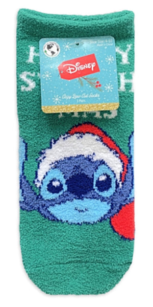 DISNEY LILO & STITCH Ladies 3 Pair CHRISTMAS of Cozy Low Cut Socks ‘HAPPY STITCH-MAS’ - Novelty Socks And Slippers