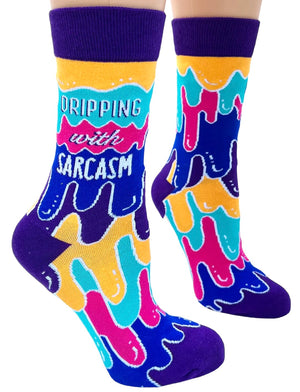 FABDAZ Brand Ladies DRIPPING WITH SARCASM Socks - Novelty Socks And Slippers