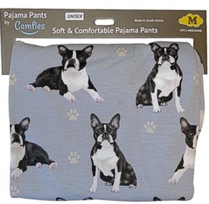 COMFIES UNISEX BOSTON TERRIER PAJAMA BOTTOMS E&S PETS (CHOOSE SIZE) - Novelty Socks And Slippers