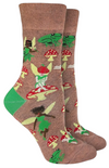 GOOD LUCK SOCK Brand Ladies GARDEN FAIRIES Socks With Mushroom & Frogs - Novelty Socks And Slippers