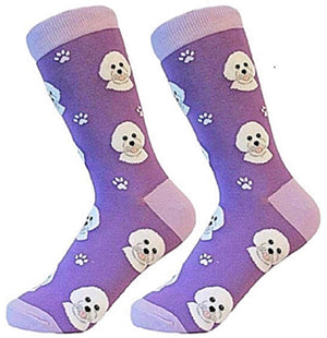 BICHON FRISE Dog Unisex Socks By E&S Pets CHOOSE SOCK DADDY, HAPPY TAILS Or LIFE IS BETTER - Novelty Socks for Less