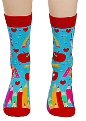 FABDAZ Brand Ladies TEACHER Socks ‘I BECAME A TEACHER FOR THE MONEY & FAME’ - Novelty Socks And Slippers