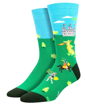 SOCKSMITH Brand Men’s CASTLE & DRAGONS Socks ‘JUST SLAY’ - Novelty Socks And Slippers