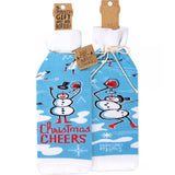 CHRISTMAS CHEERS Alcohol Wine Bottle Sock Primitives By Kathy Brand - Novelty Socks And Slippers
