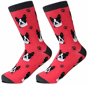 BOSTON TERRIER Dog Unisex Socks By E&S Pets CHOOSE SOCK DADDY, HAPPY TAILS, LIFE IS BETTER - Novelty Socks for Less