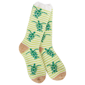 GREEN TURTLES Ladies Soft Cozy Socks WORLD’S SOFTEST SOCKS Brand - Novelty Socks And Slippers