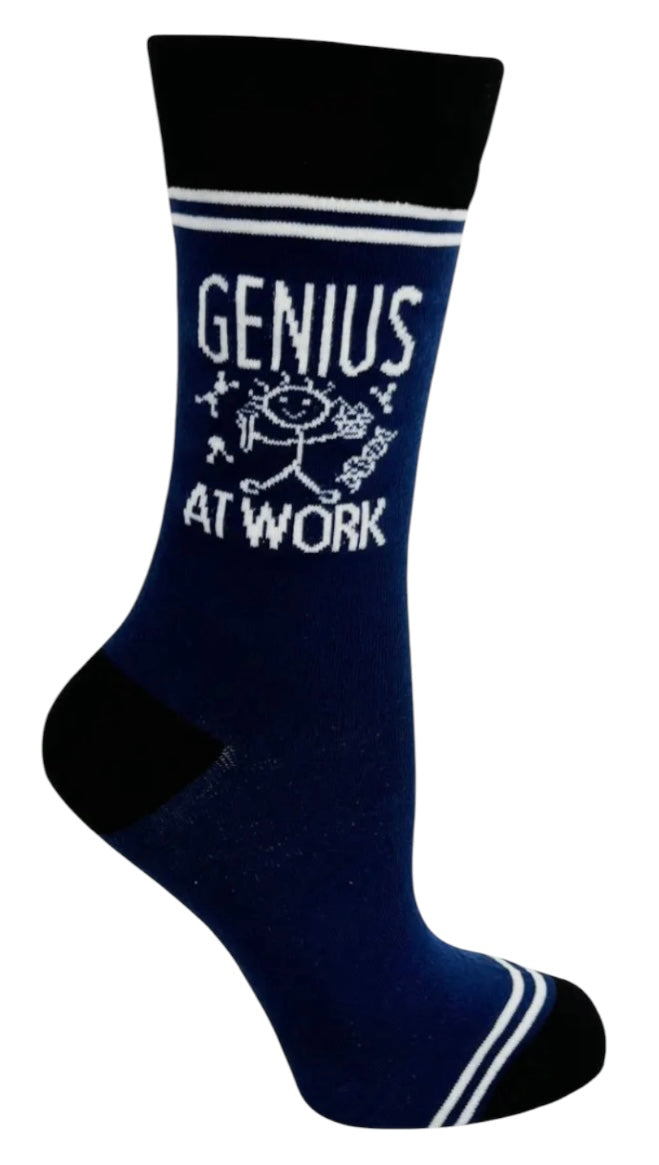 HEY NOW Brand By Fabdaz Unisex GENIUS AT WORK Socks