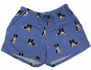 COMFIES LOUNGE PJ SHORTS Ladies BORDER COLLIE Dog By E&S PETS - Novelty Socks And Slippers