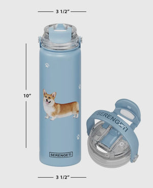 WELSH CORGI DOG Stainless Steel 24 oz. Water Bottle SERENGETI Brand By E&S Pets