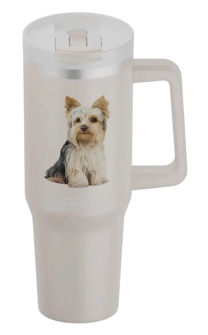 YORKIE DOG SERENGETI 40 Oz. Stainless Steel Ultimate Hot & Cold Tumbler