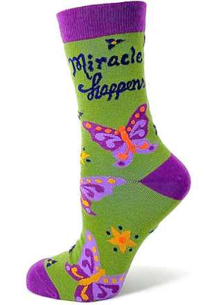 FABDAZ Brand Ladies BUTTERFLY Socks ‘DON’T QUIT BEFORE THE MIRACLE HAPPENS’