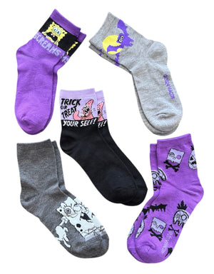 SPONGEBOB SQUAREPANTS Ladies Halloween 5 Pair Of Socks ‘TRICK OR TREAT YOUR SELF’ - Novelty Socks And Slippers