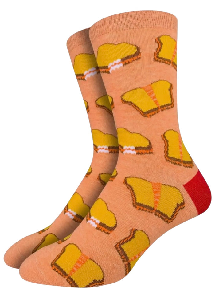 GOOD LUCK SOCK Brand Men’s GRILLED CHEESE SANDWICH Socks