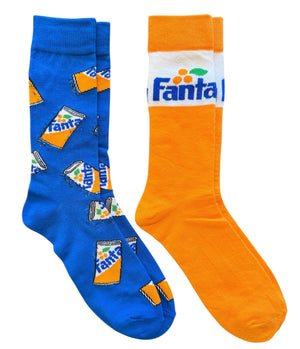 FANTA ORANGE SODA Men’s 2 Pair Of Crew Socks - Novelty Socks And Slippers