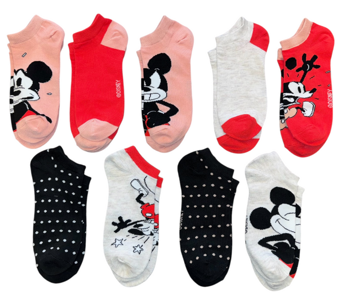 Disney Mickey Mouse Ladies 9 Pair Of Low Show Socks