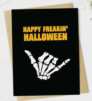 Sassy Halloween Greeting Card HAPPY FREAKIN’ HALLOWEEN - Novelty Socks And Slippers