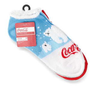 COCA COLA Ladies POLAR BEAR 3 Pair Of No Show Socks