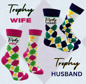 FABDAZ BRAND MEN’S TROPHY HUSBAND SOCKS - Novelty Socks And Slippers