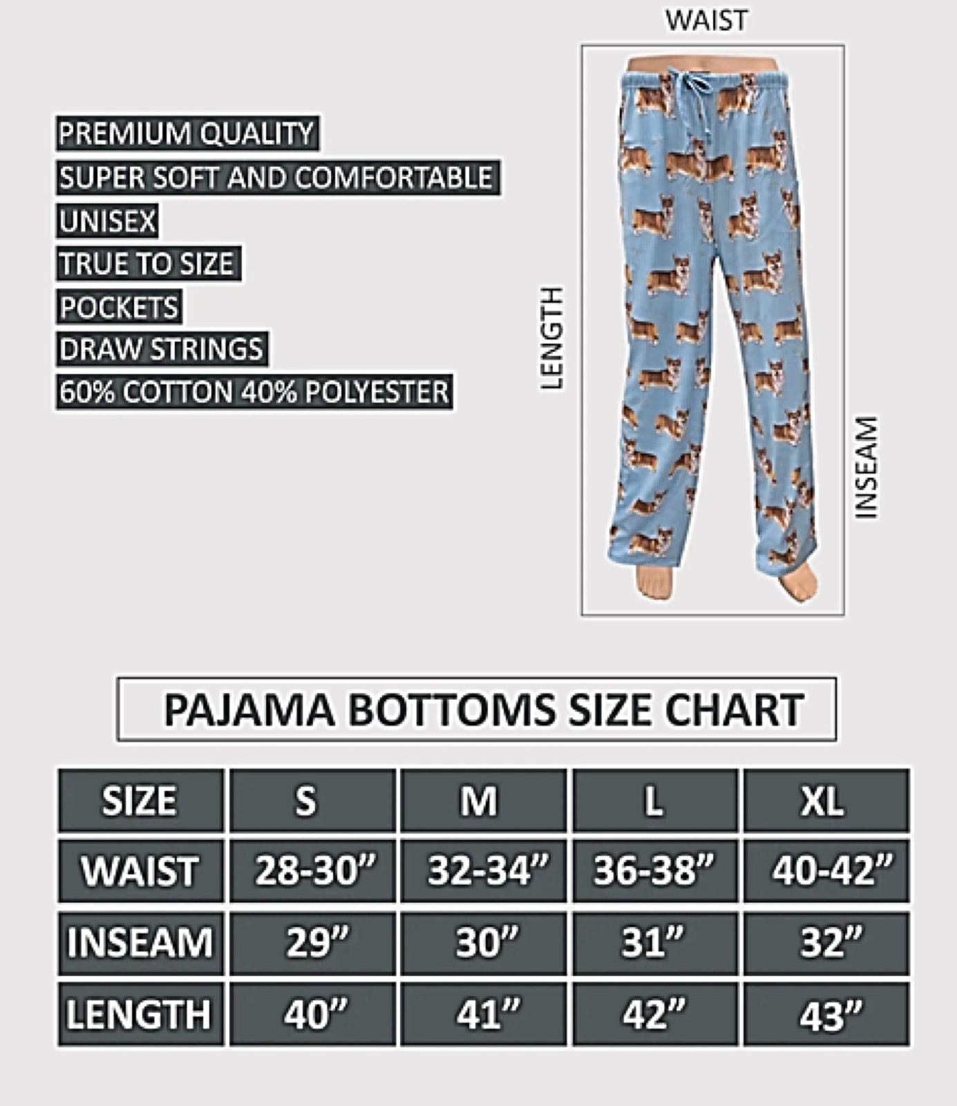 Welsh Corgi Pajama Bottoms