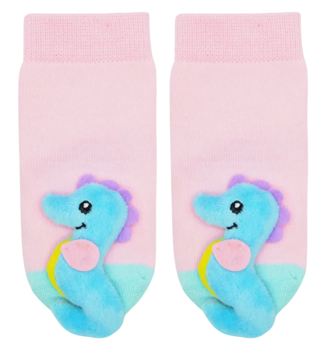 BOOGIE TOES Unisex Baby SEAHORSE RATTLE GRIPPER BOTTOM SOCKS By PIERO LIVENTI - Novelty Socks And Slippers