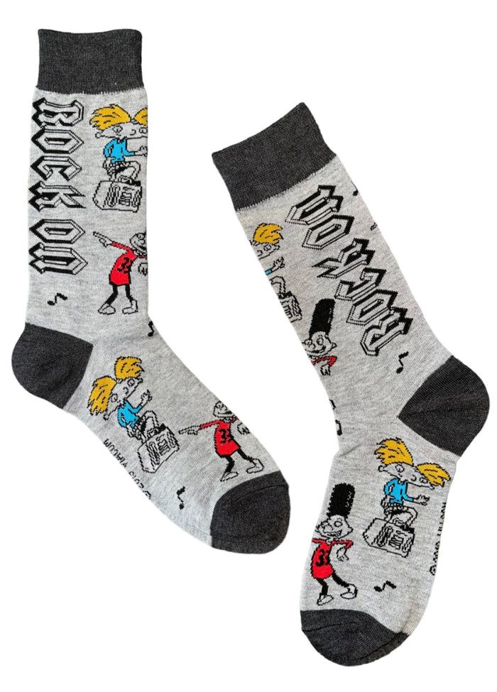 HEY ARNOLD MEN’S SOCKS WITH GERALD JOHANNSEN ‘ROCK ON’