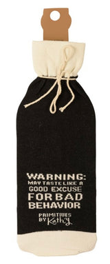 PRIMITIVES BY KATHY ALCOHOL BOTTLE SOCK ‘OF COURSE SIZE MATTERS NO ONE WANTS A SMALL GLASS OF WINE’ - Novelty Socks And Slippers