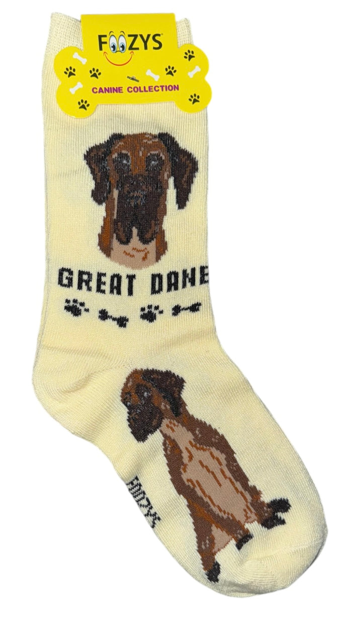 FOOZYS Brand Ladies GREAT DANE Dog Socks